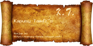 Kapusy Tamás névjegykártya
