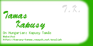 tamas kapusy business card